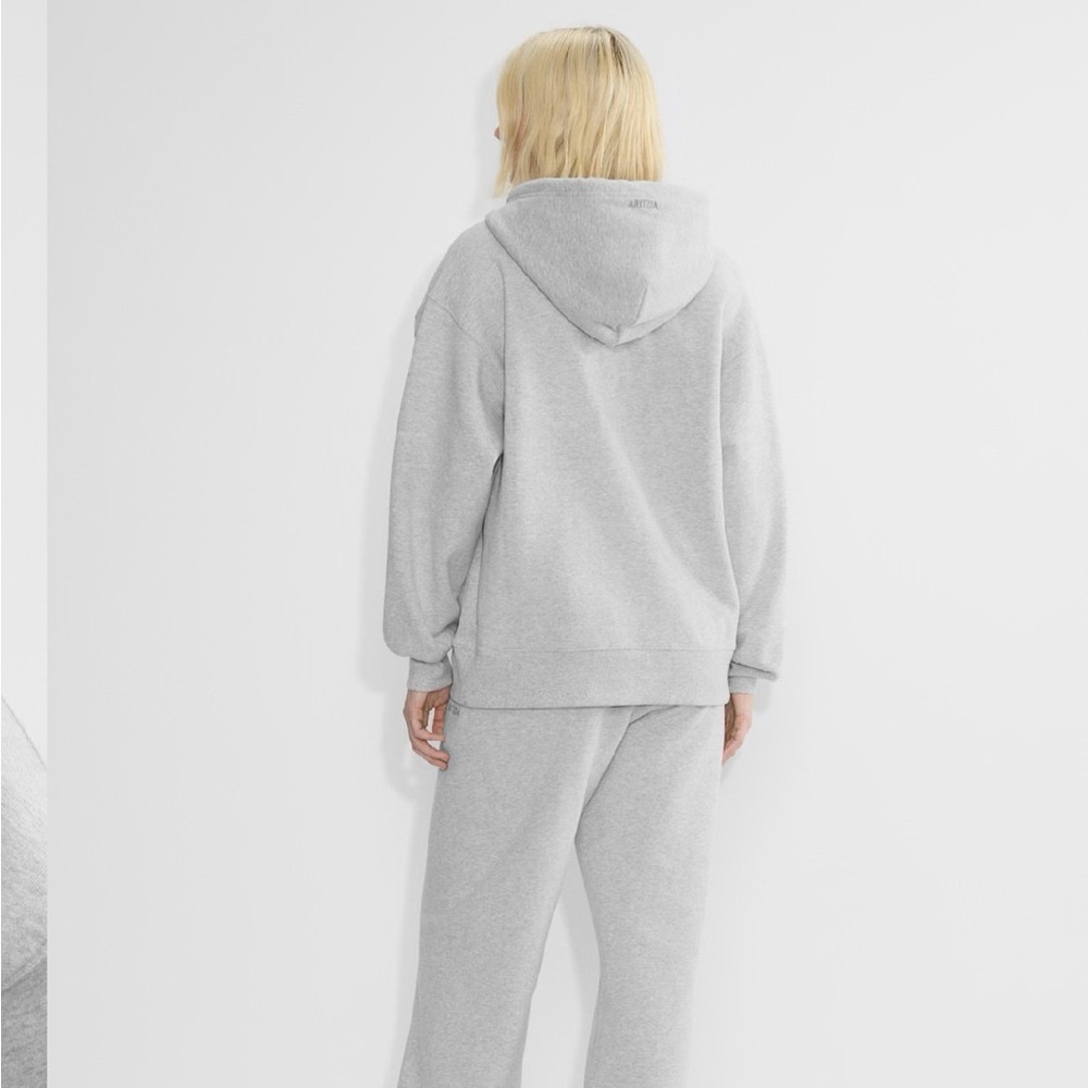 Aritzia TNA Sweatfleece Cozy Fleece Boyfriend Fit Top Zip Up Sweatshirt - Picture 5 of 12